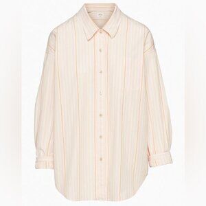 Aritzia Wilfred Free Relaxed Button Up Cotton Shirt NWT Barlowe Aprc/Lilac Sz XS
